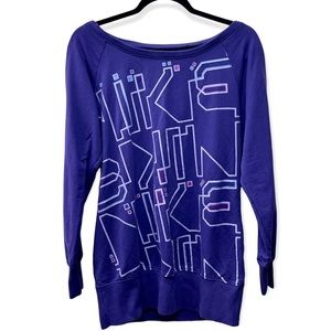Nike Athletic Dept. Sweatshirt Women’s M | Retro Spellout 2008 Purple Pullover